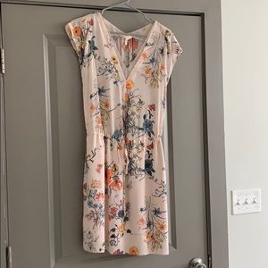 Rebecca Taylor 100% Silk Floral Blush Dress Sz 4